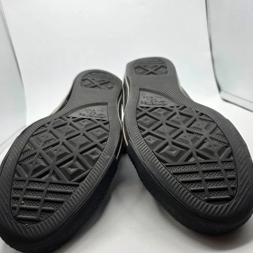 Converse All Star Leather Hi Top Mens Size 11 Black Casual Sneakers Athletic - Picture 12 of 15